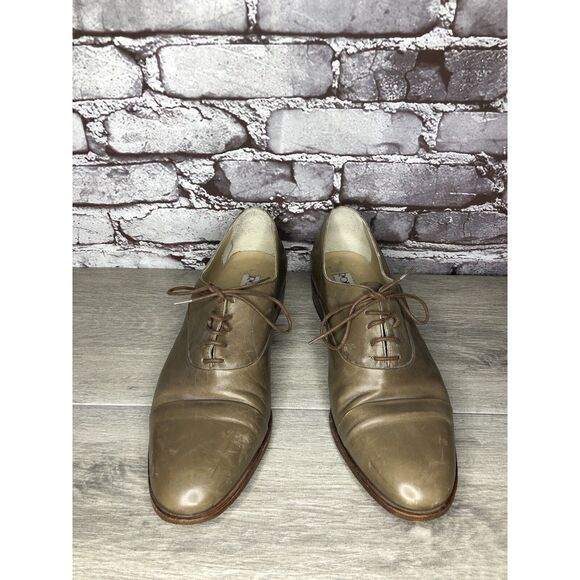 Rodi Taupe Leather Derby Cap Toe Oxfords Lace Up Dress Shoes Men Sz 44EU/11M US - Picture 2 of 16